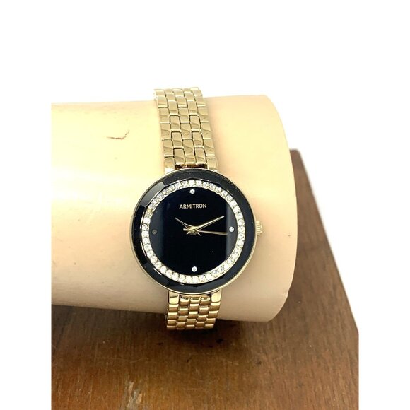 Armitron Women\'s Watch 75/5796GP Black Dial Quartz Gold Tone Steel Gemmed 28mm main image 4